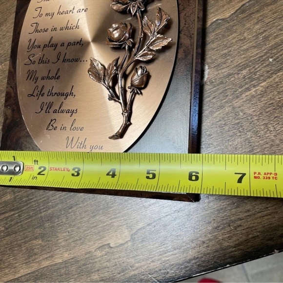 BELL TREE INC. MY DEAR WIFE PLAQUE - BROWN/GOLD (NEW WITH TAGS) - Picture 4 of 5